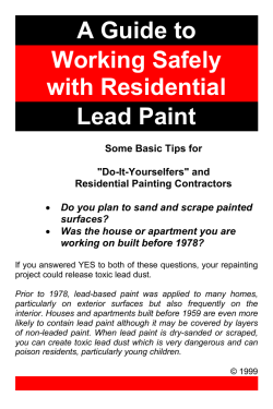 A Guide to Working Safely with Residential Lead Paint