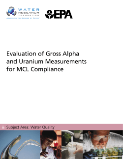 Evaluation of Gross Alpha and Uranium Measurements