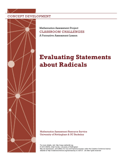Evaluating Statements about Radicals