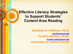 Effective Literacy Strategies to Support Students` Content Area