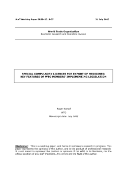 special compulsory licences for export of medicines: key features of