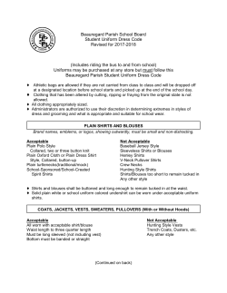 Beauregard Parish School Board Student Uniform Dress Code