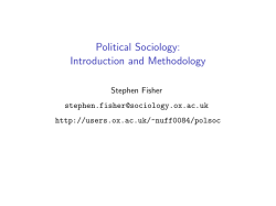 Political Sociology: Introduction and Methodology
