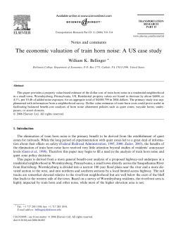 The economic valuation of train horn noise: A US case study