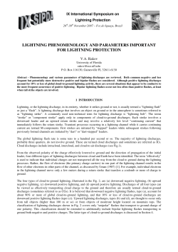 lightning phenomenology and parameters important for lightning