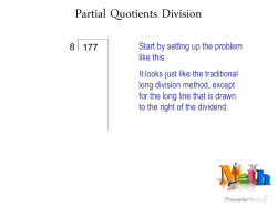 Partial Quotients Division