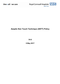 Aseptic non touch technique (ANTT) policy