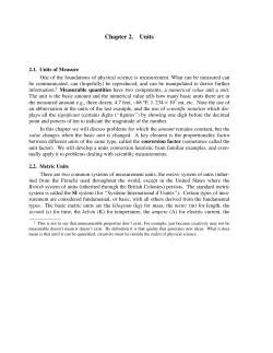 Chapter 2. Units - The University of New Mexico
