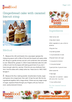 Gingerbread cake with caramel biscuit icing