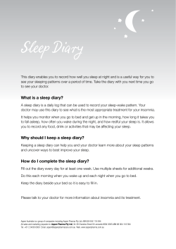What is a sleep diary? - Aspen Pharmacare Australia