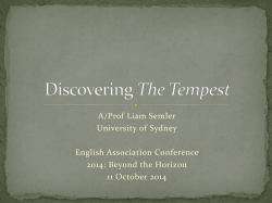 Discovering The Tempest - The English Association Sydney