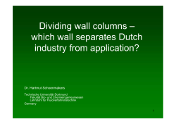 Dividing wall columns &ndash; which wall separates Dutch industry from