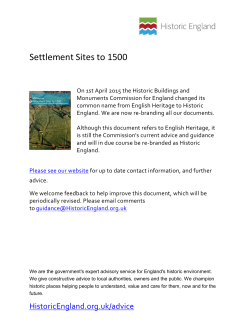 Settlement Sites to 1500