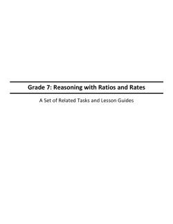 Grade 7: Reasoning with Ratios and Rates