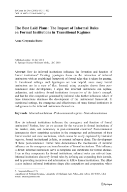 The Best Laid Plans: The Impact of Informal Rules on Formal