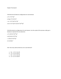 Chapter 9 homework 9.50 Write the full electron