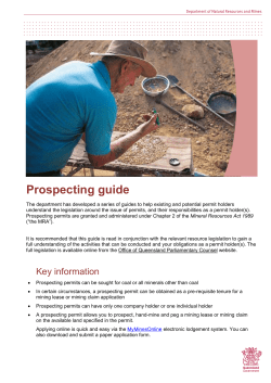 Prospecting guide - Department of Natural Resources and Mines