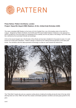 Press Notice: Pattern Architects, London Project: Hazza Bin Zayed