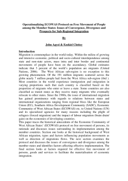 Operationalizing ECOWAS Protocol on Free Movement of People