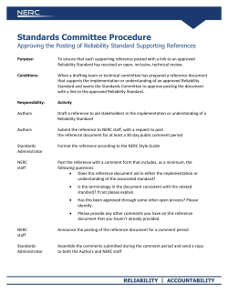 Approving the Posting of Reliability Standard Supporting