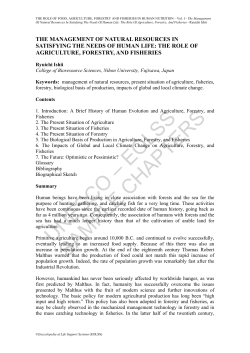 The Management Of Natural Resources In Satisfying The