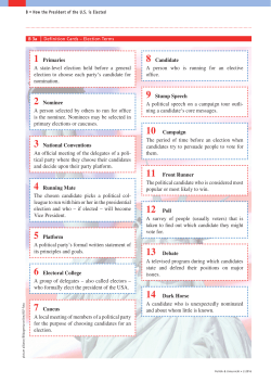 1 Primaries A state-level election held before a general election to