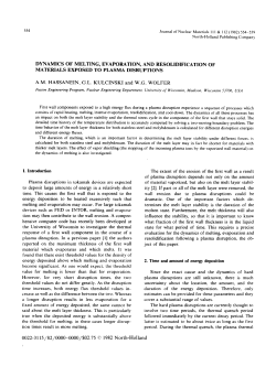 DYNAMICS OF MELTING, EVAPORATION, AND