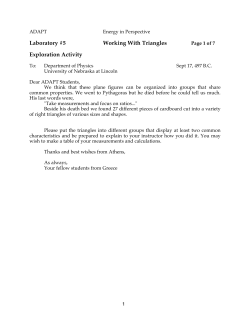 Energy in Perspective Laboratory #5: Working with Triangles