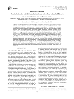 Chemical alteration and REE mobilization in meteorites from hot and