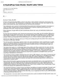 A HydroPrep Case Study: South Lake Tahoe