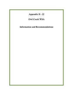 Appendix II - 22 Owl Creek WSA Information and Recommendations