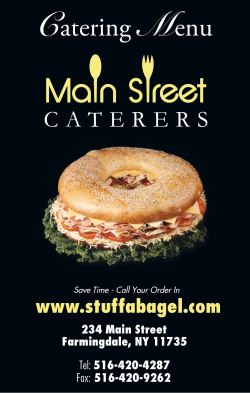 Catering Menu - Stuff a Bagel