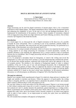 DIGITAL RESTORATION OF ANCIENT PAPYRI A