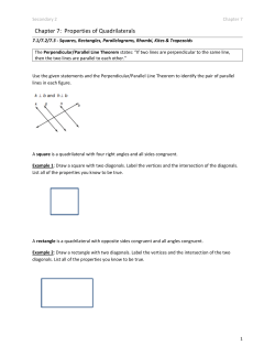 Chapter 7: Properties of Quadrilaterals