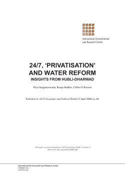 IELRC.ORG - 24/7, `Privatisation` and Water Reform: Insights from