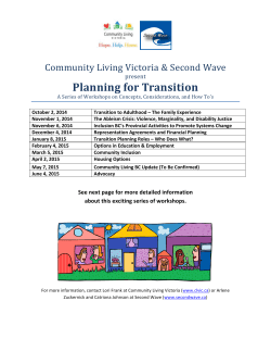 Planning for Transition - Community Living Victoria