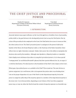 the chief justice and procedural power