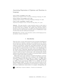 Annotating Expressions of Opinions and Emotions in Language