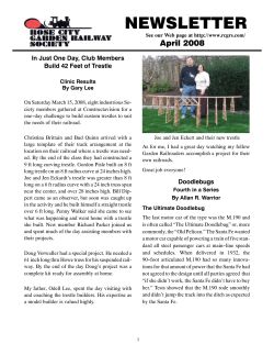 NEWSLETTER - Rose City Garden Railway Society