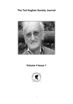 The Ted Hughes Society Journal Volume 4 Issue 1