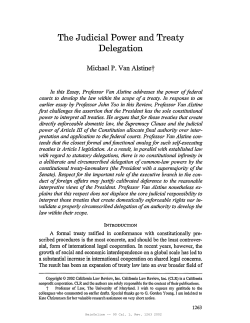 The Judicial Power and Treaty Delegation