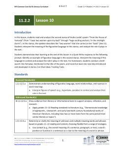 Grade 11 ELA Module 2, Unit 2, Lesson 10
