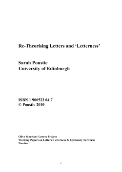 Re-Theorising Letters and `Letterness`