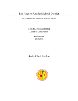 Los Angeles Unified School District Student Test Booklet