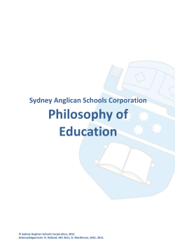 Philosophy of Education - Trades Norwest Anglican Senior College
