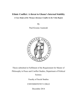 Ethnic Conflict: A threat to Ghana`s Internal Stability