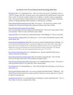 Prince Edward Island - Friends of Irish Research