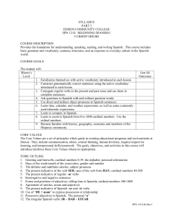 SYLLABUS PART I EDISON COMMUNITY COLLEGE SPN 121S