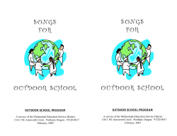 SONGS FOR - Environmental Education Association of Oregon