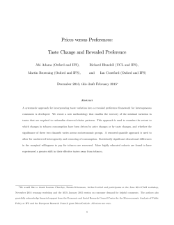 Prices versus Preferences: Taste Change and Revealed